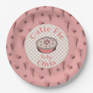 Assiettes En Carton Pie Cutie Rose Pie Automne Bébé Fille