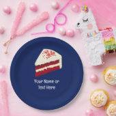 Assiettes En Carton Pièce de gâteau de Velours Rouge et vos propres mo (Fête)