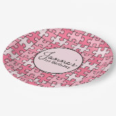 Assiettes En Carton Pièces de casse-tête de fille noire rose (Angle)
