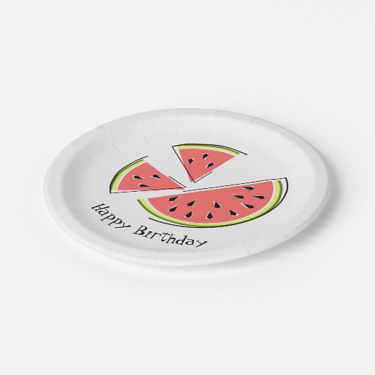 Assiettes En Carton Pièces de pastèque Joyeuses plaques de papier d'an (Angle)