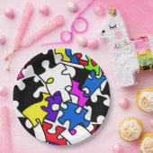 Assiettes En Carton Pièces de puzzle (Fête)