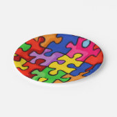 Assiettes En Carton Pièces de puzzle colorées (Angle)