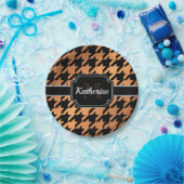 Assiettes En Carton Pied de fond noir et doré (Fête)