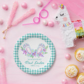 Assiettes En Carton Pieds De Lapin Plaid Personnalisés Ma Première Pâq (Fête)