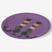 Assiettes En Carton Pieds de sorcière d'Halloween (Angle)