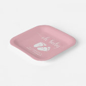 Assiettes En Carton Pieds roses bébé fille douche (Angulaire)