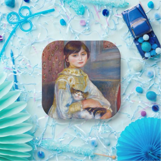 Assiettes En Carton Pierre-Auguste Renoir - Enfant avec chat (Fête)