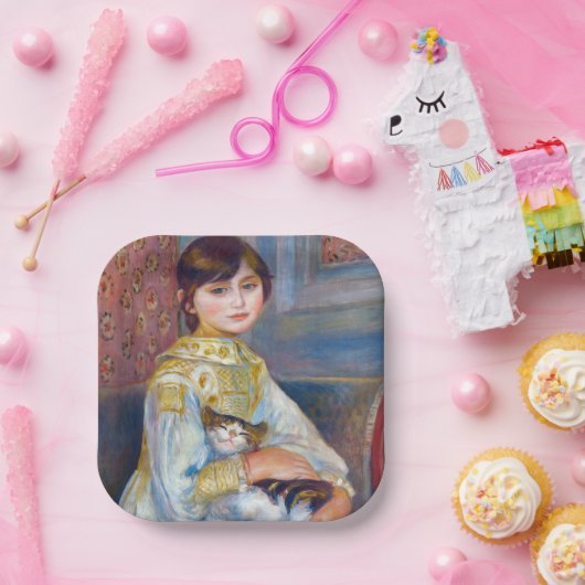 Assiettes En Carton Pierre-Auguste Renoir - Enfant avec chat (Fête)