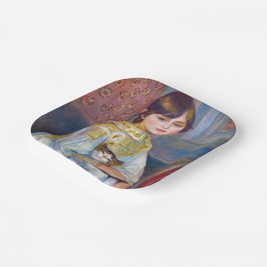 Assiettes En Carton Pierre-Auguste Renoir - Enfant avec chat (Angulaire)