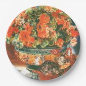 Assiettes En Carton Pierre-Auguste Renoir Geraniums Et Chats (Devant)