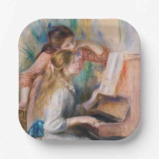 Assiettes En Carton Pierre Auguste Renoir - Jeunes filles au piano (Recto)
