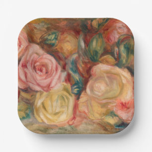 Assiettes En Carton Pierre-Auguste Renoir - Roses