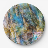 Assiettes En Carton Pierre blanche bleue (Devant)