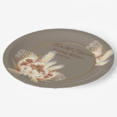 Assiettes En Carton Pierre Chaude Boho Pampas Douche en laiton (Angle)