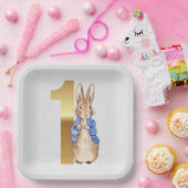 Assiettes En Carton Pierre le lapin 1er anniversaire (Fête)