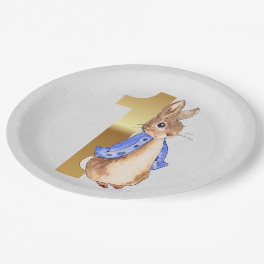 Assiettes En Carton Pierre le lapin 1er anniversaire (Angle)