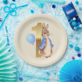 Assiettes En Carton Pierre le lapin 1er anniversaire Ballon bleu (Fête)