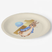 Assiettes En Carton Pierre le lapin 1er anniversaire Ballon bleu (Angle)