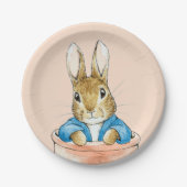 Assiettes En Carton Pierre le lapin assis dans un pot (Devant)