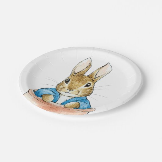 Assiettes En Carton Pierre le lapin assis dans un pot (Angle)