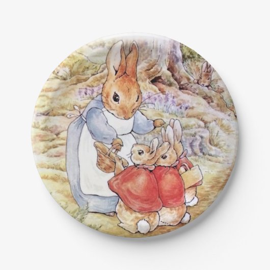 Assiettes En Carton Pierre le lapin avec Joséphine Bunny dans les bois (Devant)