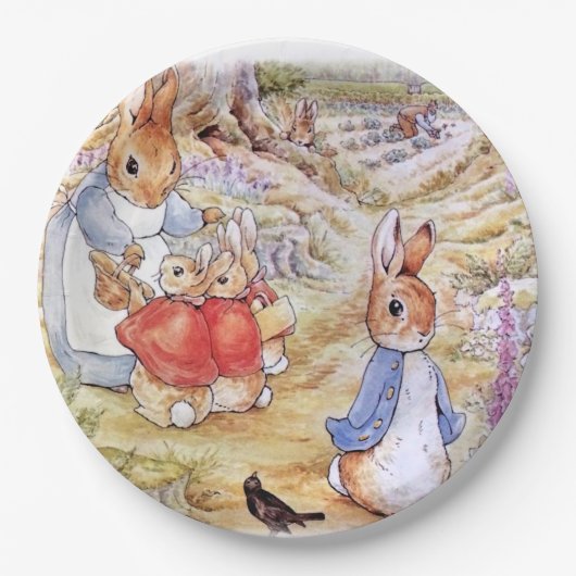 Assiettes En Carton Pierre le lapin avec Joséphine Bunny dans les bois (Devant)