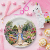 Assiettes En Carton Pierre le lapin dans son jardin (Fête)