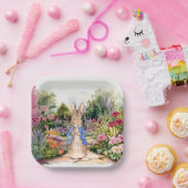 Assiettes En Carton Pierre le lapin dans son jardin (Fête)