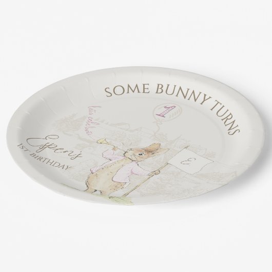 Assiettes En Carton Pierre le lapin Soe Bunny 1er anniversaire (Angle)
