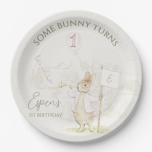 Assiettes En Carton Pierre le lapin Soe Bunny 1er anniversaire (Devant)