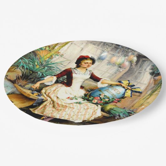 Assiettes En Carton Pierre Outin - Oeuf de Pâques, peinture d'art (Angle)