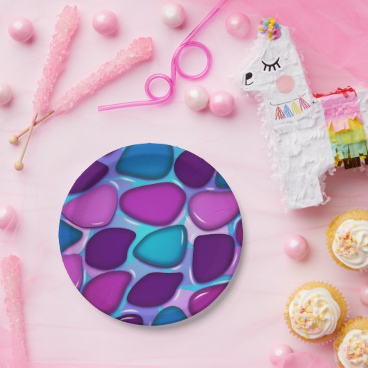 Assiettes En Carton Pierres fluviales (Fête)