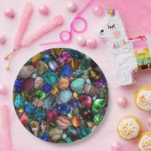 Assiettes En Carton Pierres polies colorées (Fête)