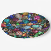 Assiettes En Carton Pierres polies colorées (Angle)