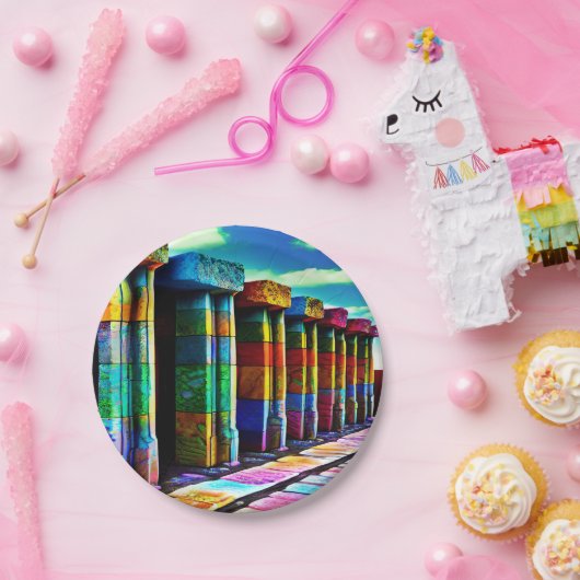 Assiettes En Carton Pierres psychédéliques (Fête)