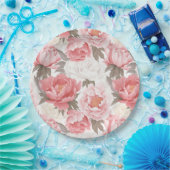 Assiettes En Carton Pies rose et blanche (Fête)