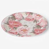 Assiettes En Carton Pies rose et blanche (Angle)