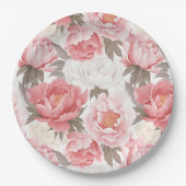 Assiettes En Carton Pies rose et blanche (Devant)