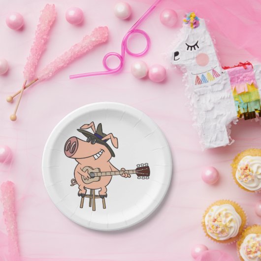Assiettes En Carton Pig Playing (Fête)