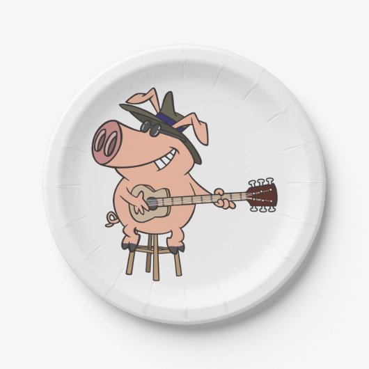 Assiettes En Carton Pig Playing (Devant)