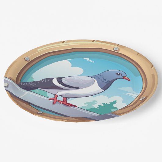 Assiettes En Carton Pigeon (Angle)