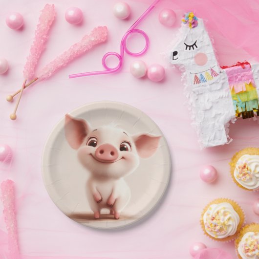 Assiettes En Carton Piggy (Fête)