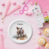 Assiettes En Carton Piglet en jeu, personnalisation (Fête)