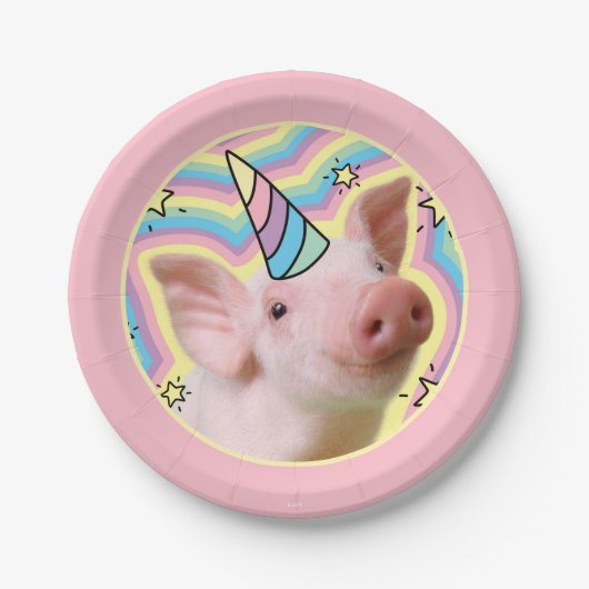 Assiettes En Carton Piglet magique Unicorn (Devant)