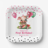 Assiettes En Carton Piglet mignon pastèque Anniversaire (Recto)