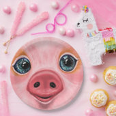 Assiettes En Carton Piglet rose Bébé Funny Plaques de papier sourire (Fête)