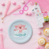 Assiettes En Carton Piglet Taking A Bath Paper Plates (Fête)