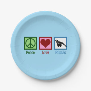 Assiettes En Carton Pilates d'amour pour la paix