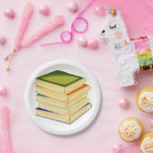 Assiettes En Carton Pile de livres Lover Art et lecture (Fête)