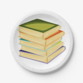 Assiettes En Carton Pile de livres Lover Art et lecture (Devant)